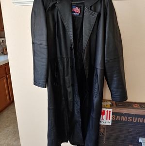 Men's Leather Trench Coat